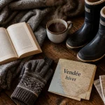 Gîte vacances hiver Vendée : plaid, bottes et tasse chaude près du radiateur