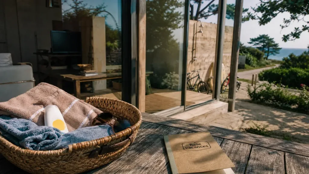 Maison de vacances Vendée : terrasse ensoleillée vue vers l’océan