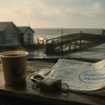 Tourisme Vendée : port vendéen et mer Atlantique brumeuse