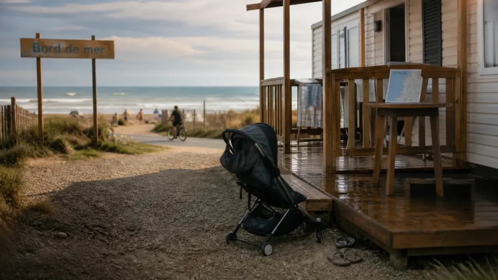 Vacances camping Vendée bord mer, plage et dunes en arrière-plan