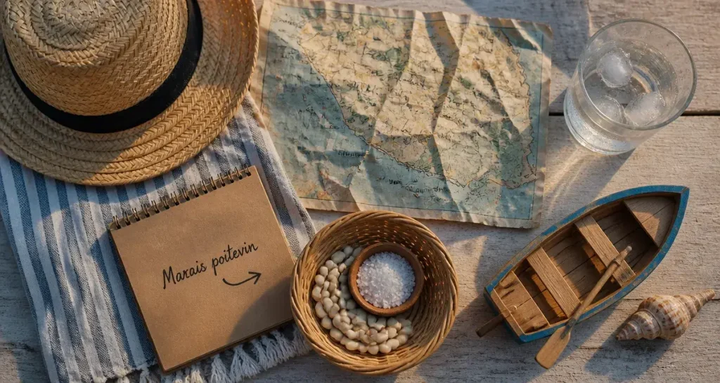 Vacances en Vendée : océan marais bocage, carte et palette de séjour