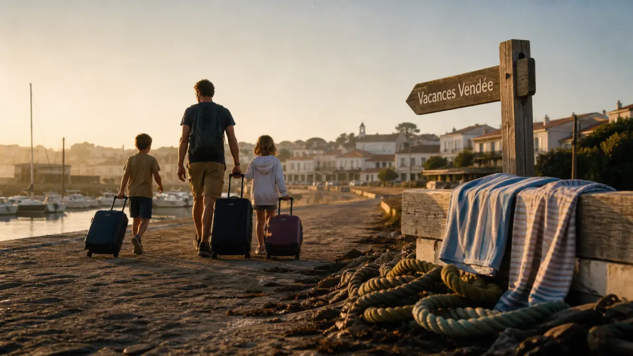 Vacances scolaire Vendée : famille sur la digue au bord de mer