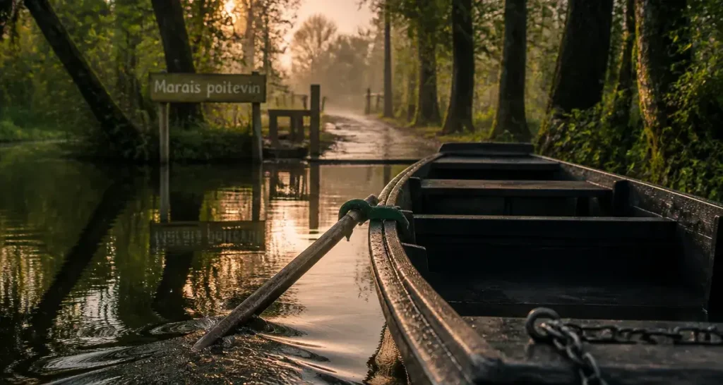 Choses à visiter en Vendée : barque dans le Marais poitevin