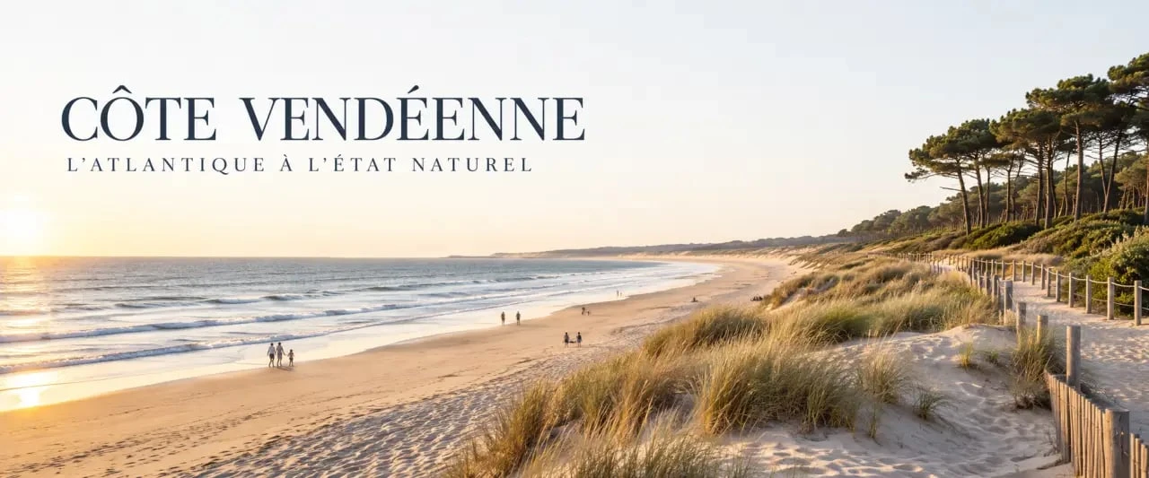 Plage de sable et dunes sur la côte vendéenne