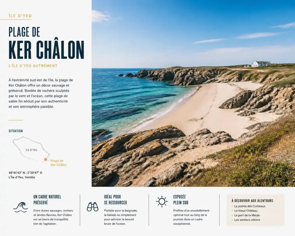 Plage de Ker Châlon à proximité du camping de l'île d'Yeu