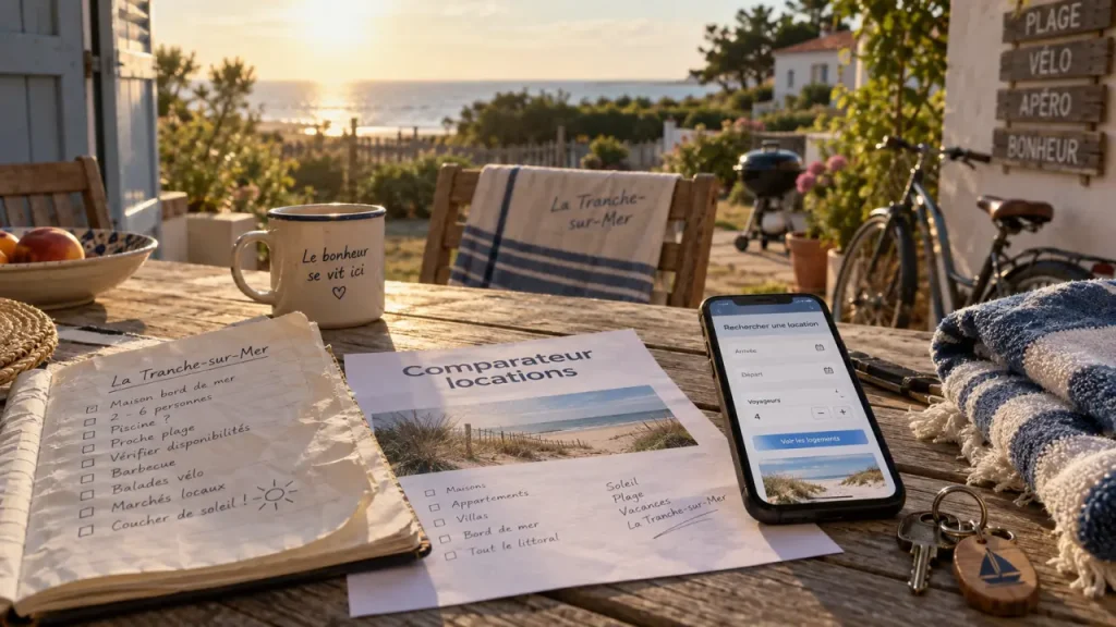 Location vacances La Tranche sur Mer : terrasse avec vue mer