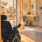 Location vacances PMR Vendée : intérieur plain-pied, douche accessible, accès plage