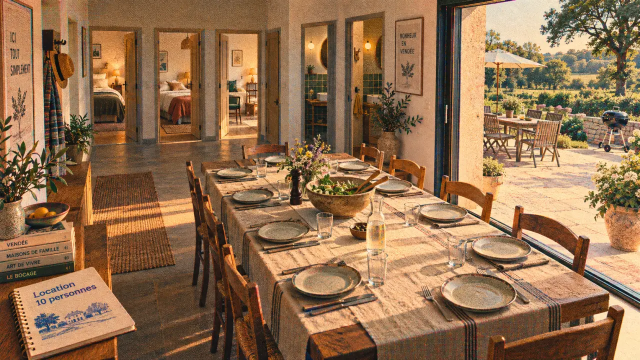 Location vacances Vendée 10 personnes : dîner ensemble