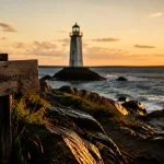 Phare à visiter en Vendée : silhouette au large Armandèche ou île d’Yeu