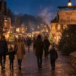 puy du fou noel : sapins géants éclairés au Puy du Fou