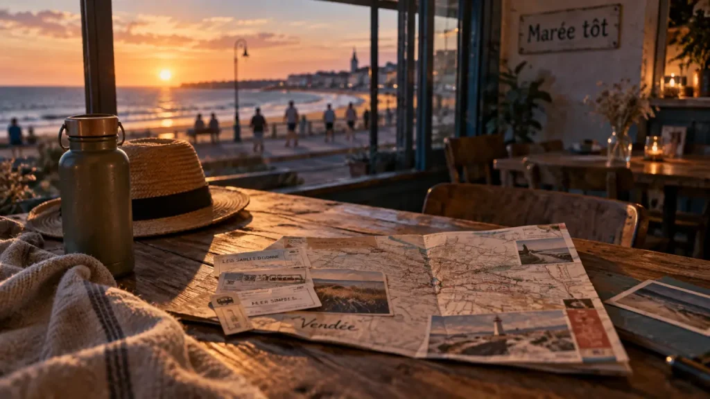 Que faire en Vendée en août : plage tôt, mer et marais en arrière-plan