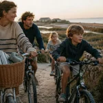 Que faire en Vendée en été : couple et enfants à vélo près des plages et marais salants
