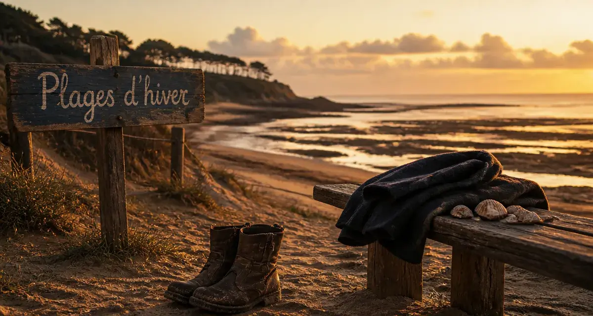 Que faire pendant les vacances de février en Vendée : plage sauvage d’hiver à marée basse