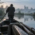 Que visiter en Vendée sud : barque dans le Marais poitevin près de l’abbaye de Maillezais