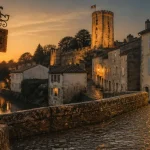 Quel village visiter en Vendée : Vouvant, ruelles médiévales au golden hour