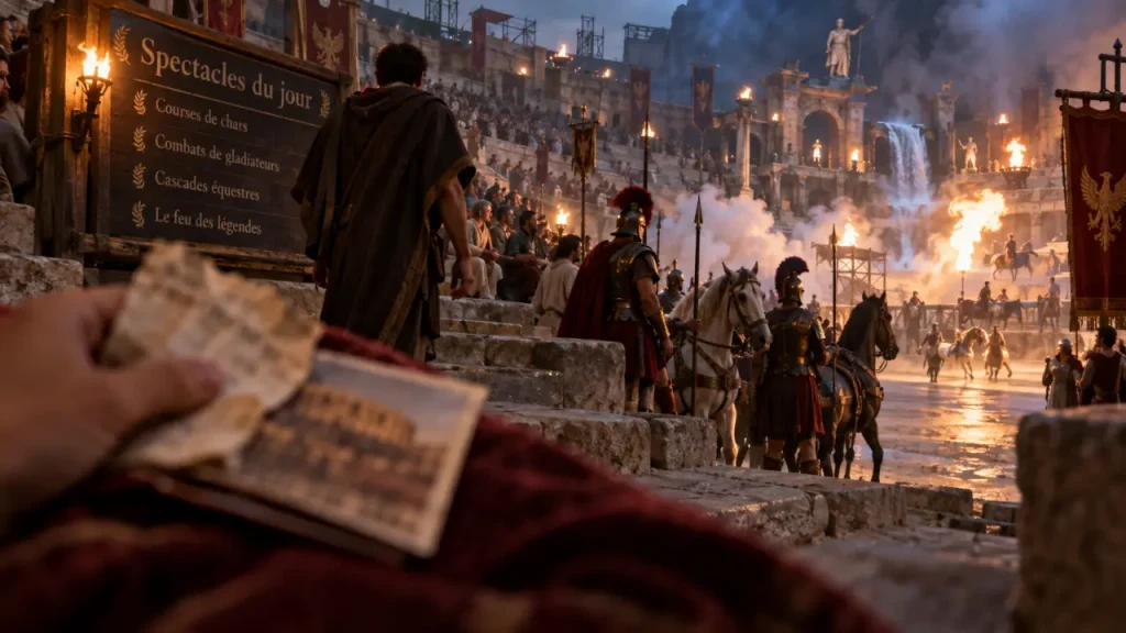 Spectacles le Puy du Fou, tribunes et scène historique