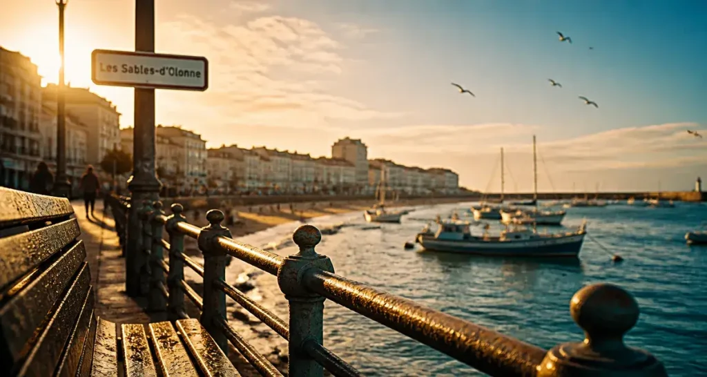 Ville à visiter en Vendée : Les Sables-d’Olonne, front de mer au golden hour