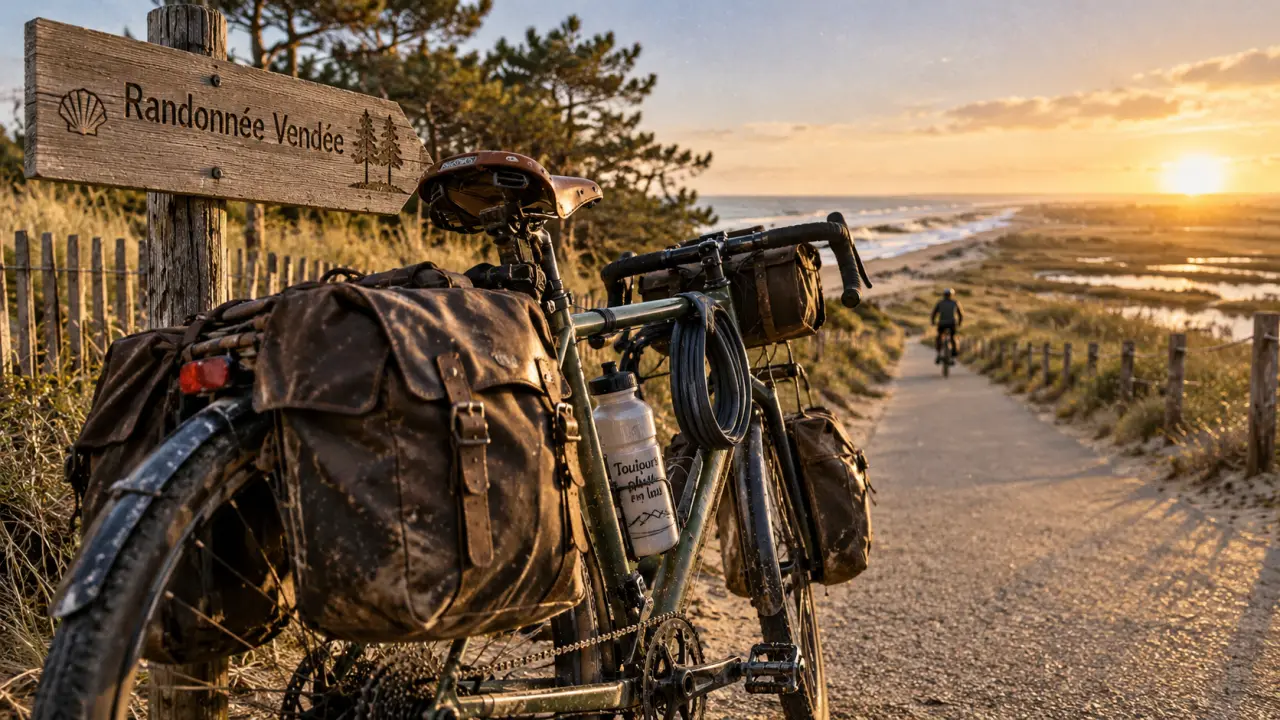Randonnée cyclo Vendée : vélo sur piste côtière avec marais