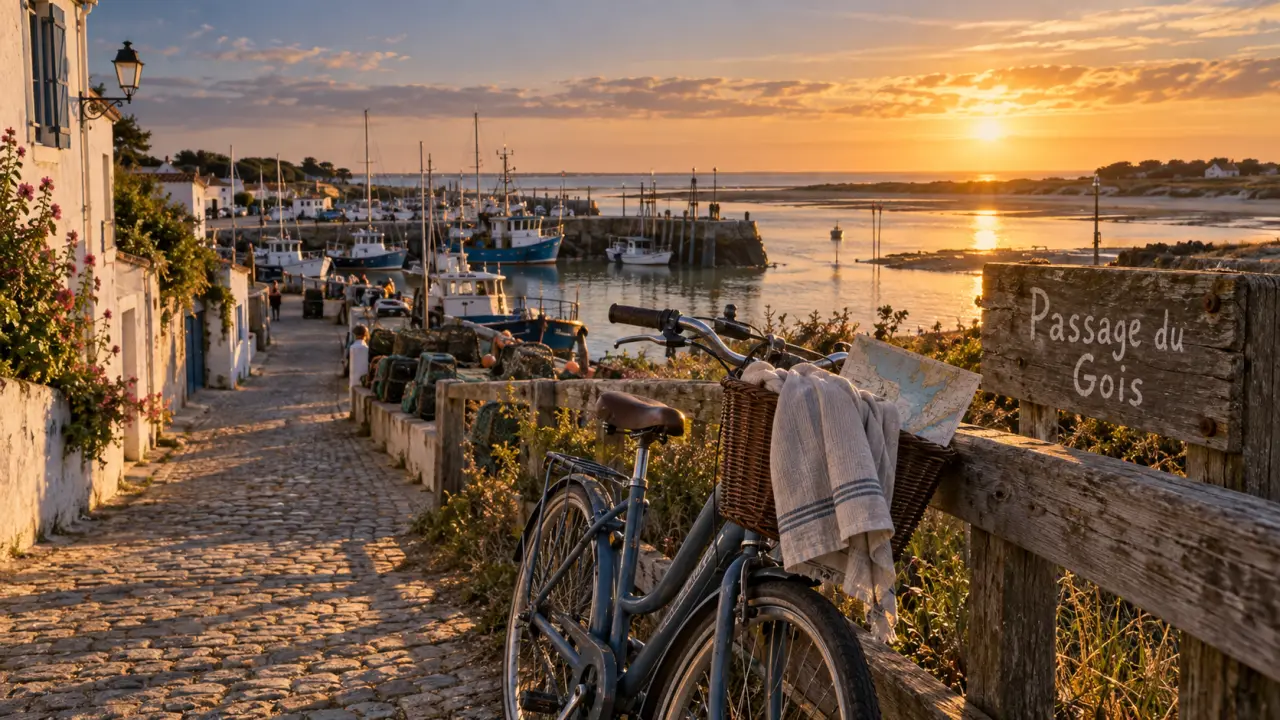 Vacances a Noirmoutier Vendée : vélo au Passage du Gois